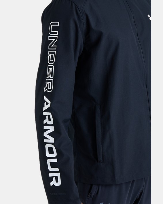 Men's UA OutRun The Rain II Jacket in Black image number 6
